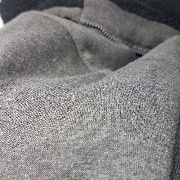 Gray Zip Front Fleece Lined Thick Sweater - Picture 12 of 13
